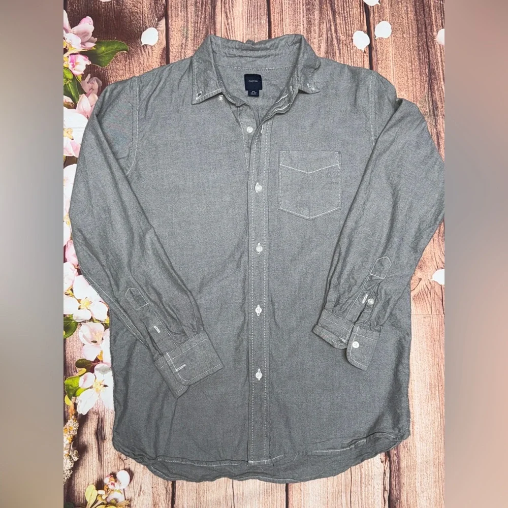GAP Kids Gray Button Down Shirt